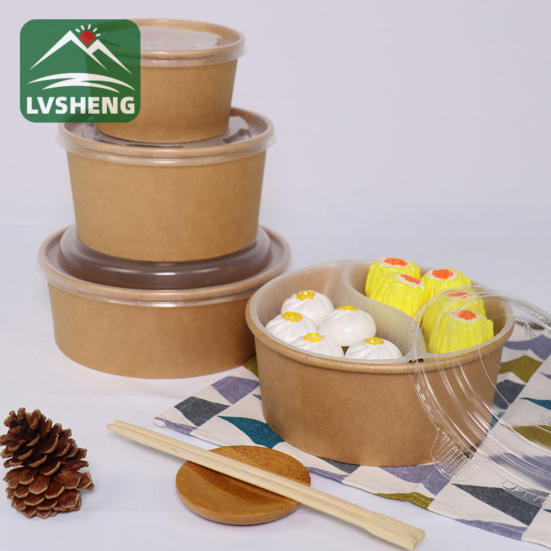 Nkwakọ nri akwụkwọ Kraft Paper Bowls